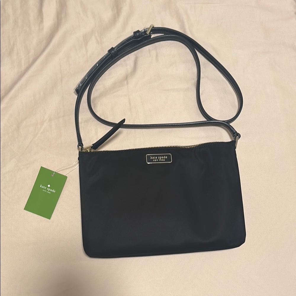 Kate Spade Black Crossbody Bag with Gold Accents